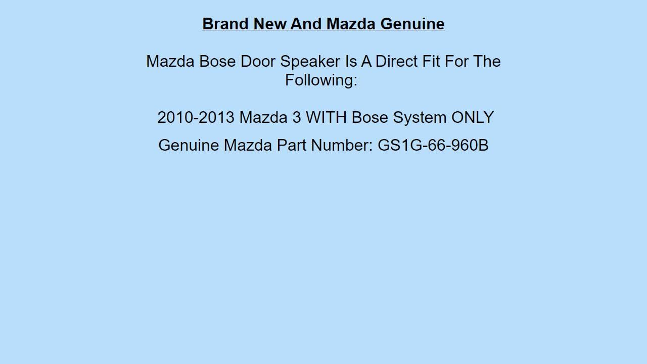 Generic Genuine OEM for MAZDA 2010-2013 Mazda3 3 Bose SINGLE Door
